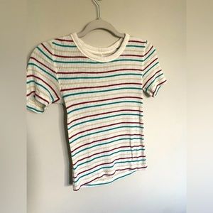 Abercrombie & Fitch Striped Short Sleeve Shirt - XS